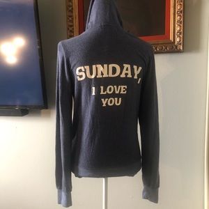 NWT Wildfox hoodie “Sunday I love you” size small